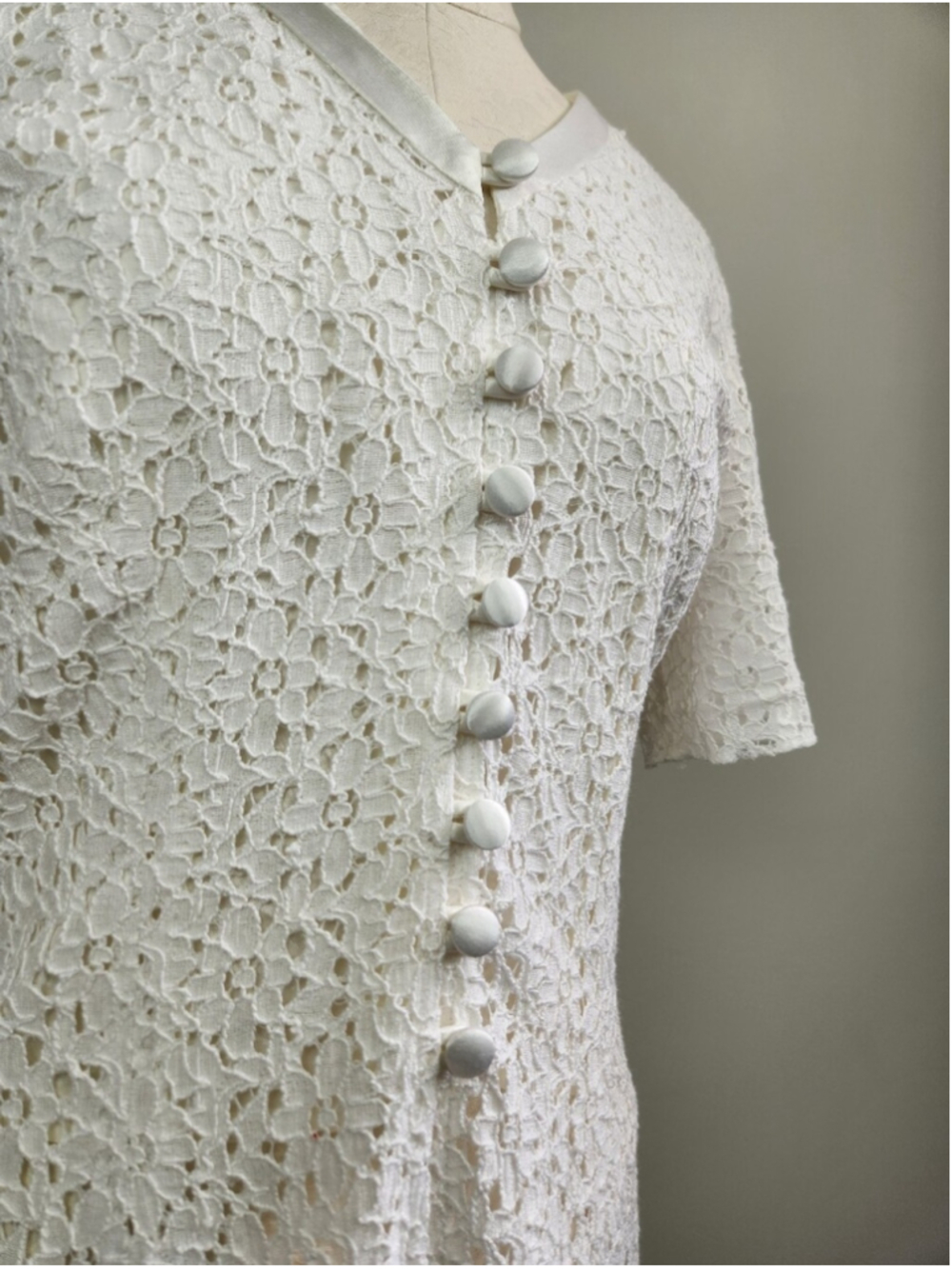 VTG 90s White Crochet Lace Button-Front Top Size 12 Fits Large Romantic Angel - Picture 4 of 15